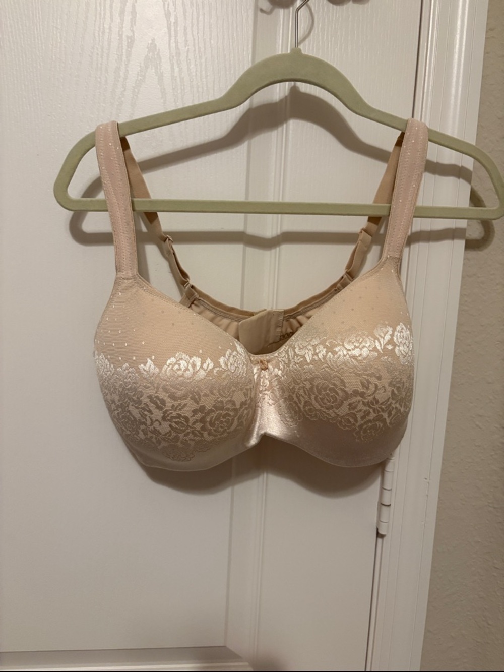 Soma Beige Lace-Overlay Full Coverage Bra